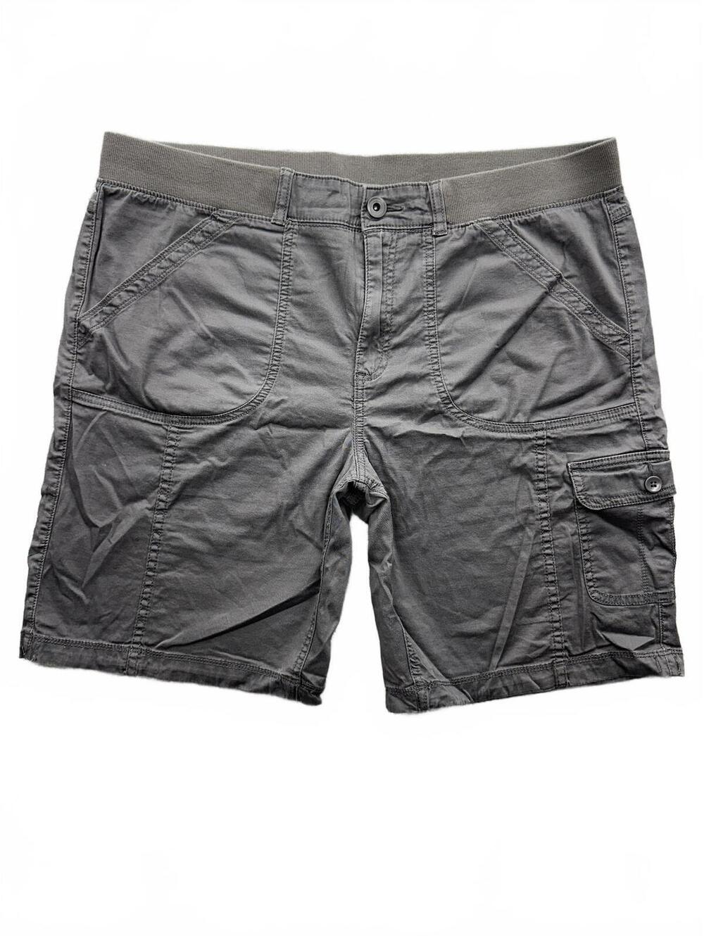 NorthCrest Gray Cargo Shorts Elastic Waist
